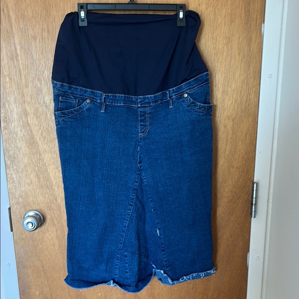 Blue Denim Maternity Skirt
